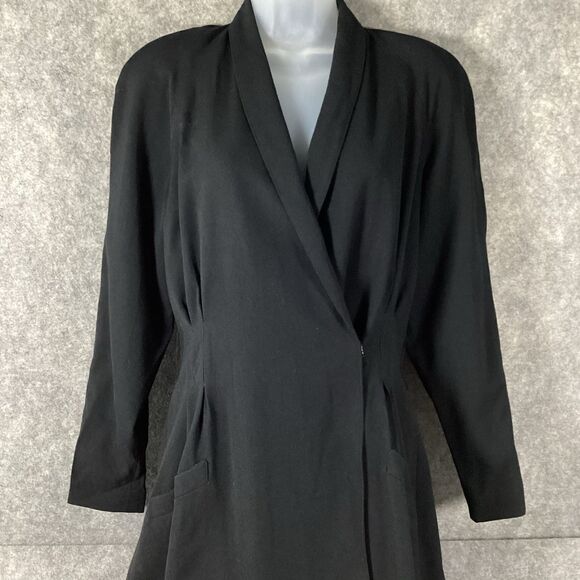 Vintage 70s Evan Picone Wool Wrap Dress Size 8 Union Made Pockets Shoulder Pads - Picture 6 of 16